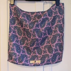 Robert Talbott Silk Pocket Square Scarf Paisley Pink Navy Made in Italy Unisex
